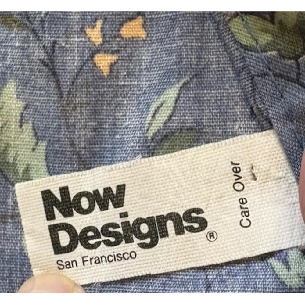 Vintage  Now Designs San Francisco Floral‎ Print Tie Back Smock